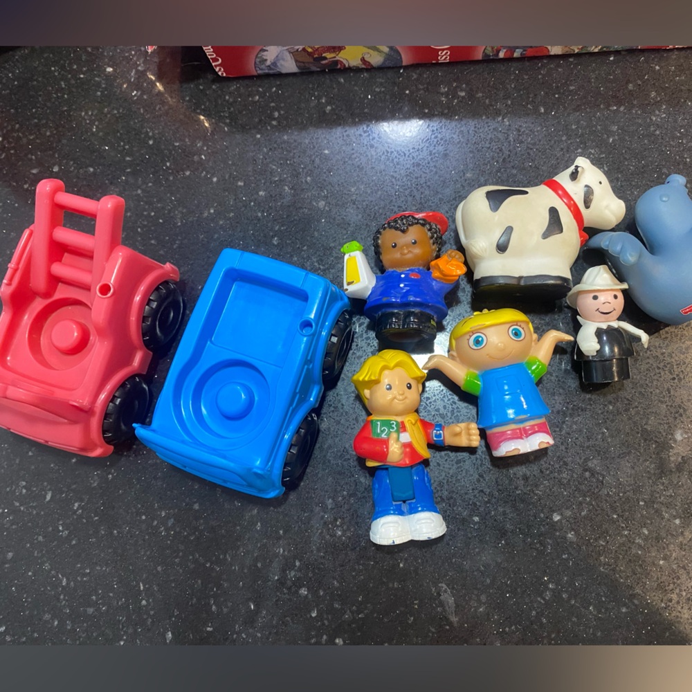 Vintage fisher price little people figures and vehicles